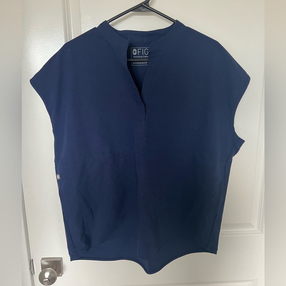 Figs - navy blue scrub top